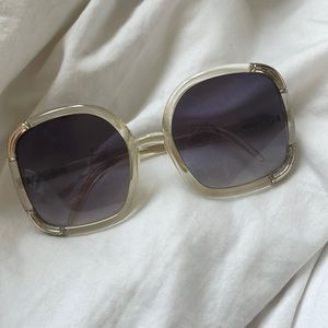 Oversized clear frame sunglasses
